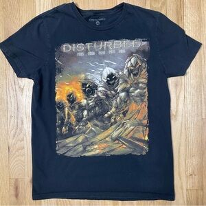 Disturbed Band T-Shirt Medium 2015 Metal Music Merch Tee Black Concert Tour Rock